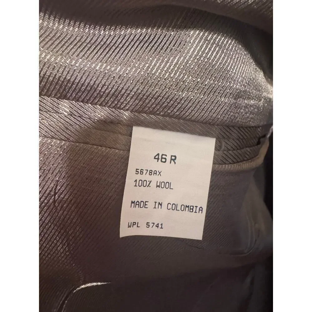 Oscar De La Renta Men's 100% Wool Blazer Sports Coat Brown Houndstooth Sz 46R